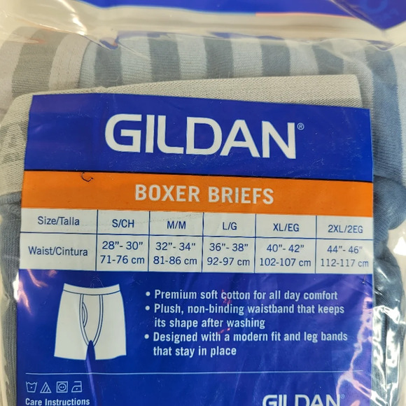 Gildan Boxer Briefs Premium Cotton Comfort Plush Waistband 5 pack Size Small NEW - Picture 3 of 4